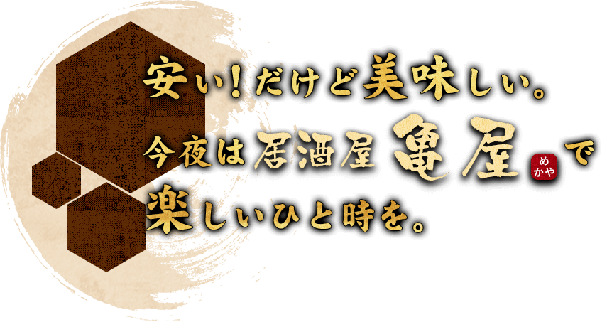 今夜は居酒屋 亀尾で楽しいひと時を。